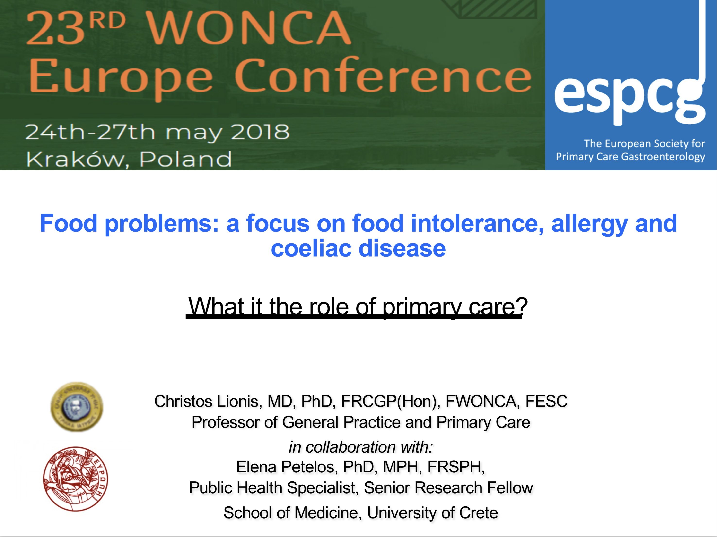 ESPCG » WONCA 2018 Symposia – Gastroenterological Disease – state of ...